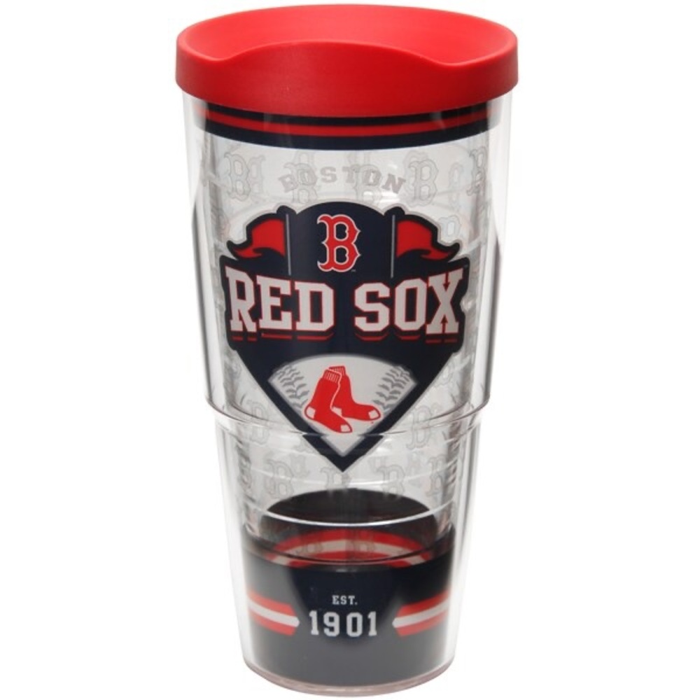 Boston Red Sox Tumbler with Red Lid 24oz.